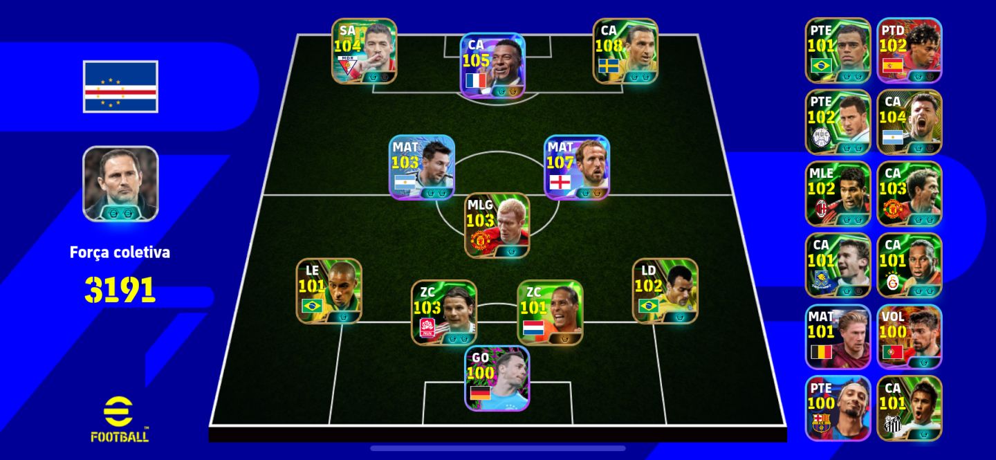 MEGA CONTA DE EFOOTBALL (zlatan 108,L.suarez 104 etc)