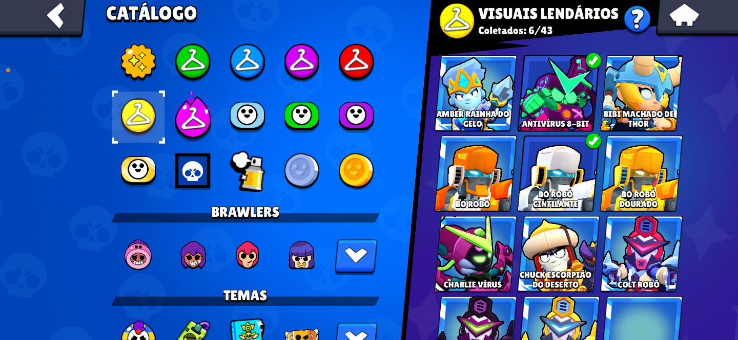 Conta de brawl com skin raras e limitadas de evento na fama solar 2