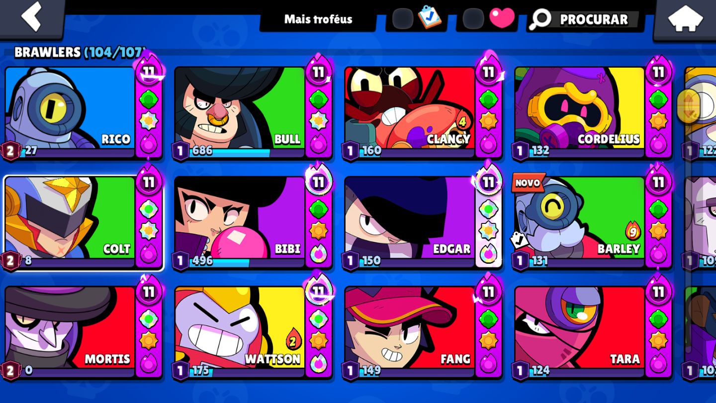 CONTA BRAWL STARS | 83K+ TROFÉUS | 72 BRAWLERS LVL 11 | 25 HIPERCARGAS