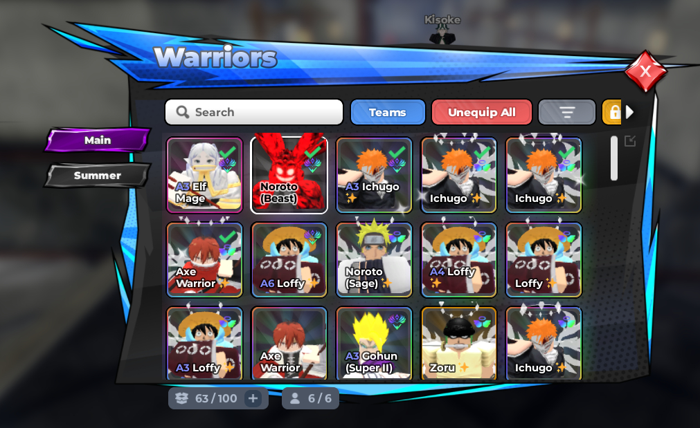 Conta Anime Warriors 53M Power / 5 Supremes / Frieren Supremes / Naruto Supreme