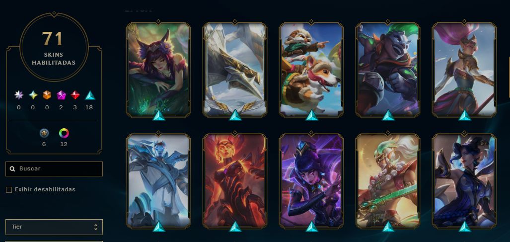 Conta league of legends 71 Skins