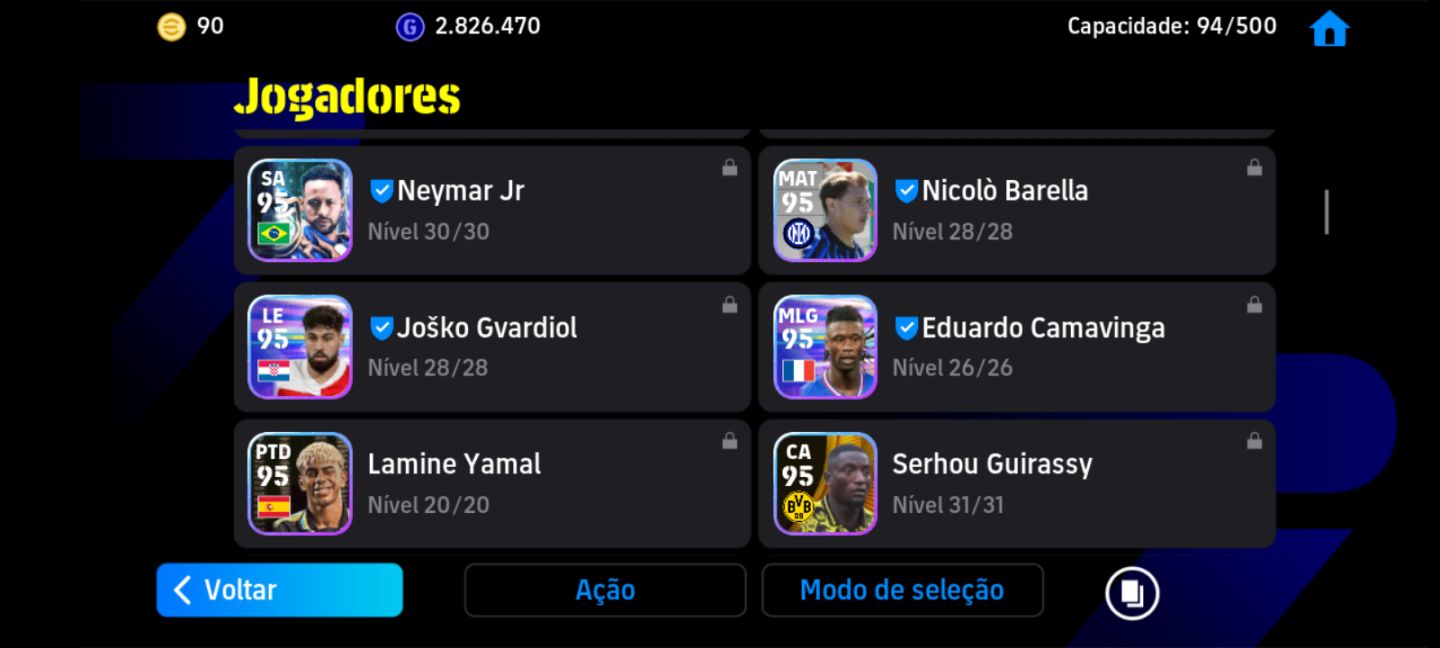 Conta Efootball Básica e Avançada