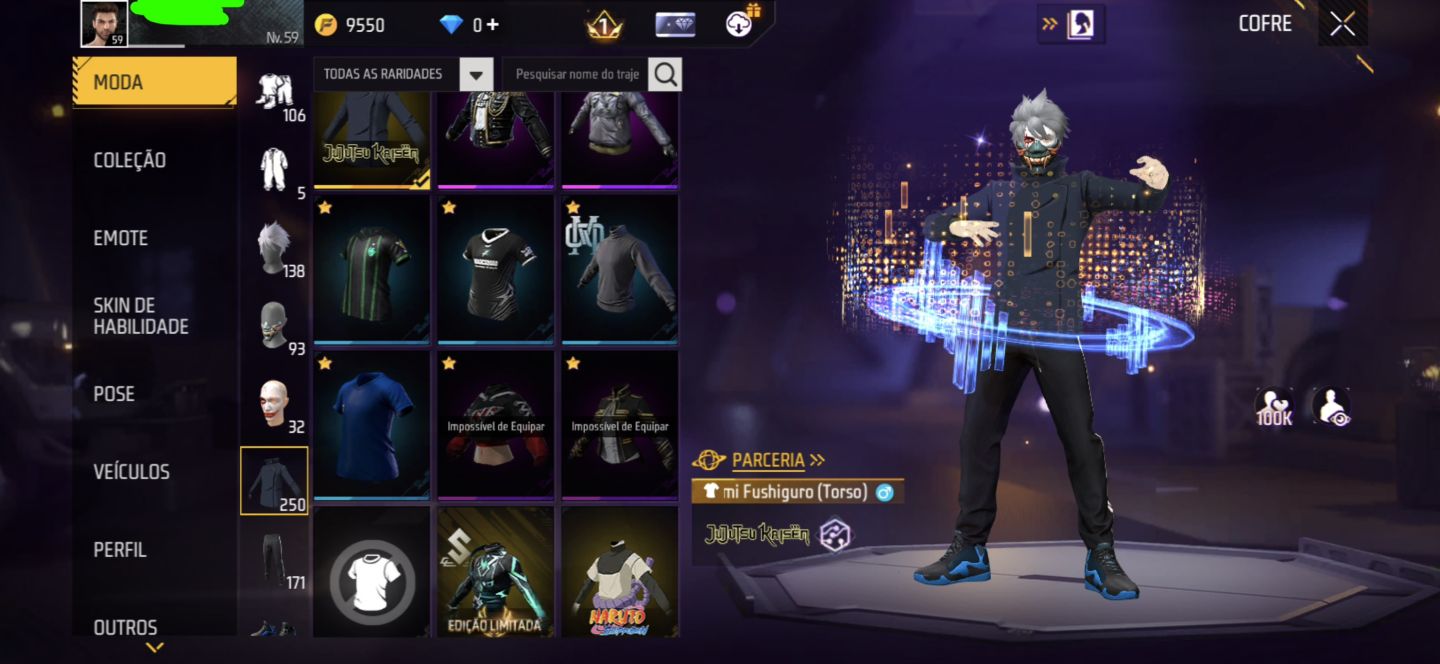 Conta free fire com skins e armas para apostado