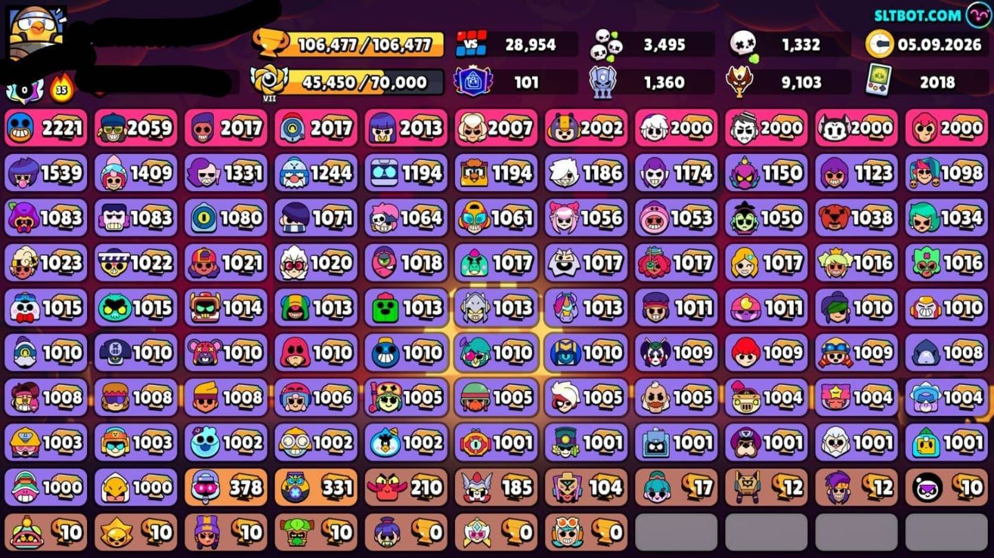 Brawl Stars - Conta criada em 2018 com diversos itens e skins