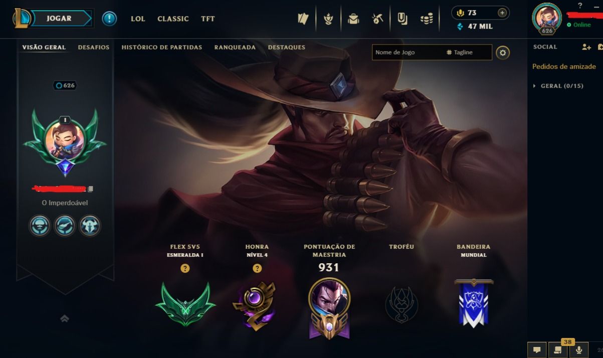 Conta esmeralda com 232 skins nivel 626 Esmeralda com todos os campeões