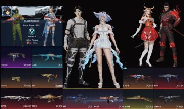 CONTA RARA COM VECTOR TUBARAO, SKINS DO PRIMEIRO PASSE, LEVI ATTACK ON TITAN!!!!