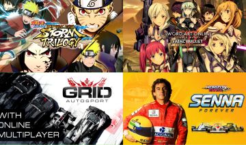 Conta Nintendo 6 jogos e DLCs: Naruto Storm Trilogy, Sword Art Online, Grid e +