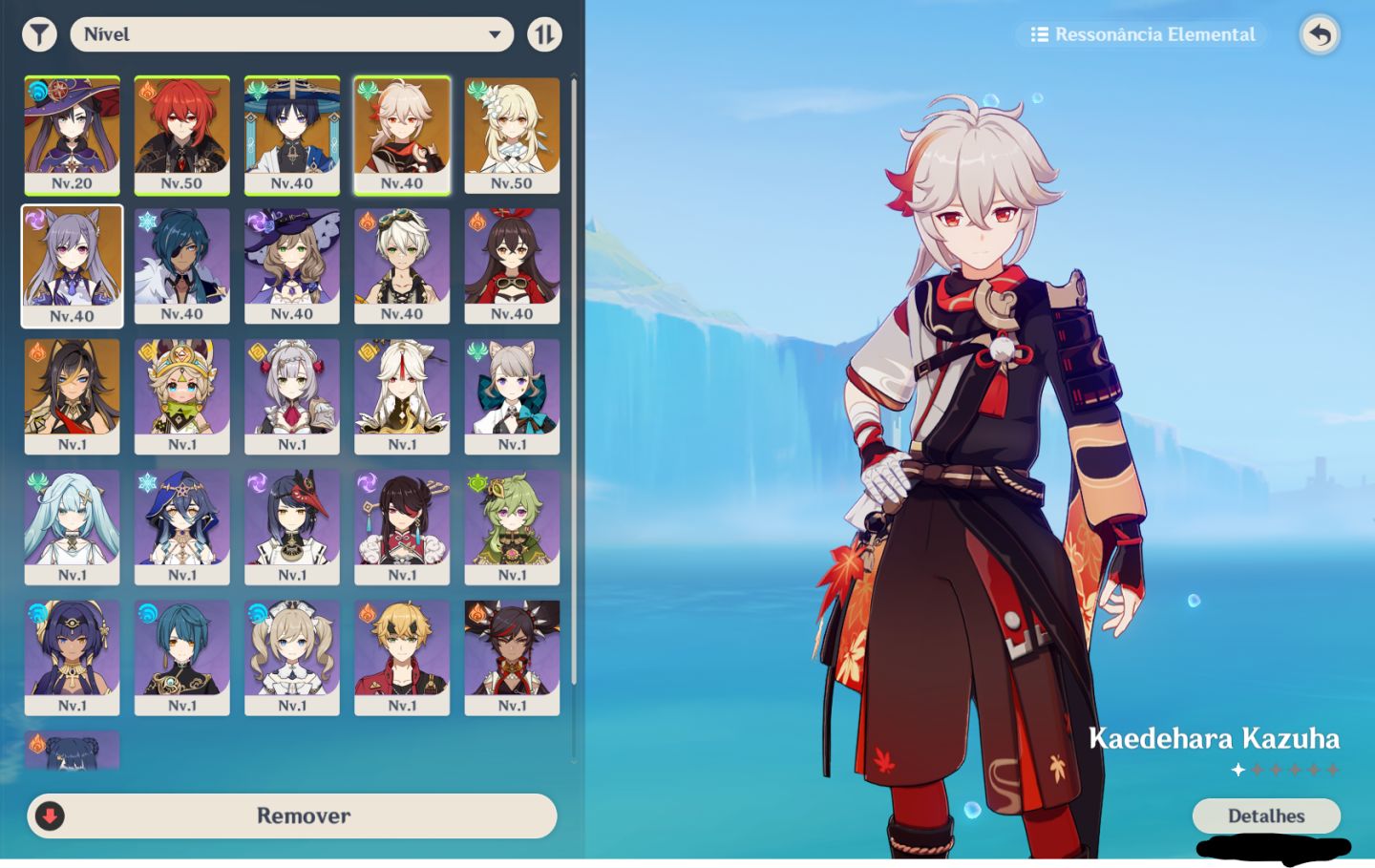 Genshin Impact | AR 49 | 6 Personagens 5 | Kazuha + Andarilho