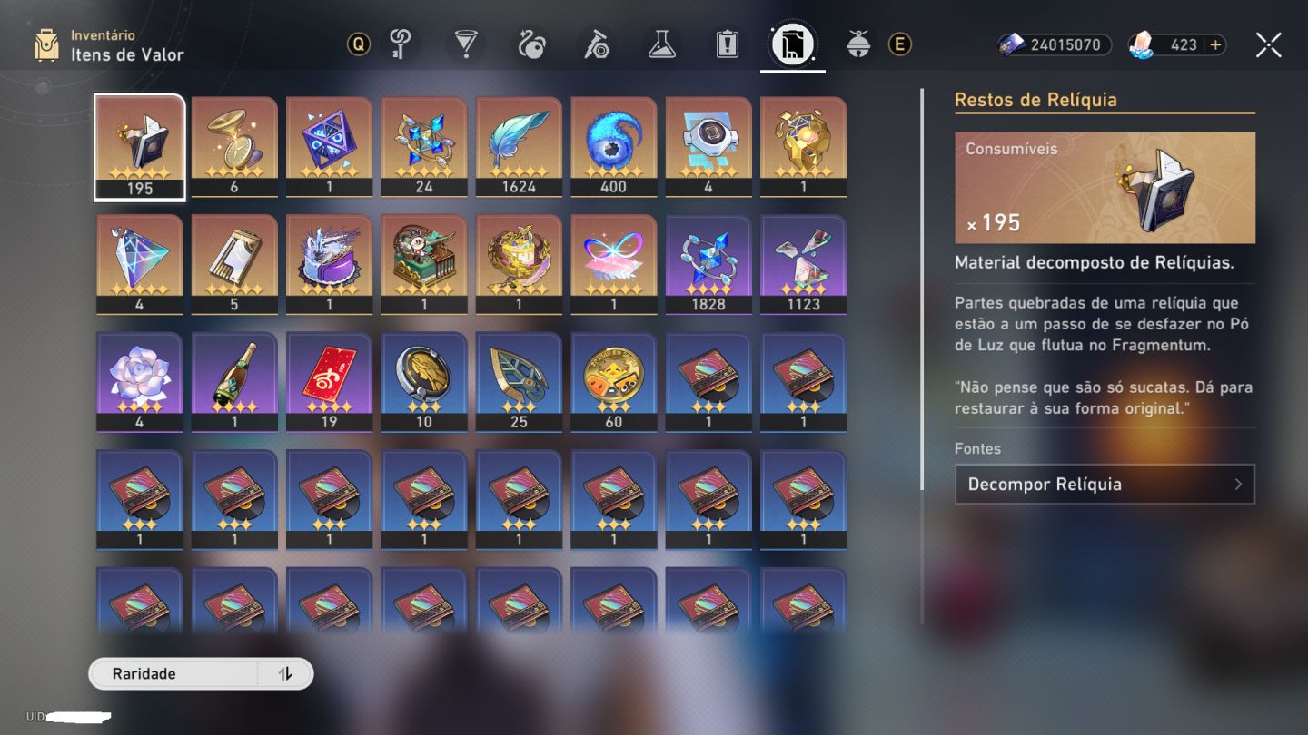 Conta End Game Honkai Quase Todos os Bonecos 5