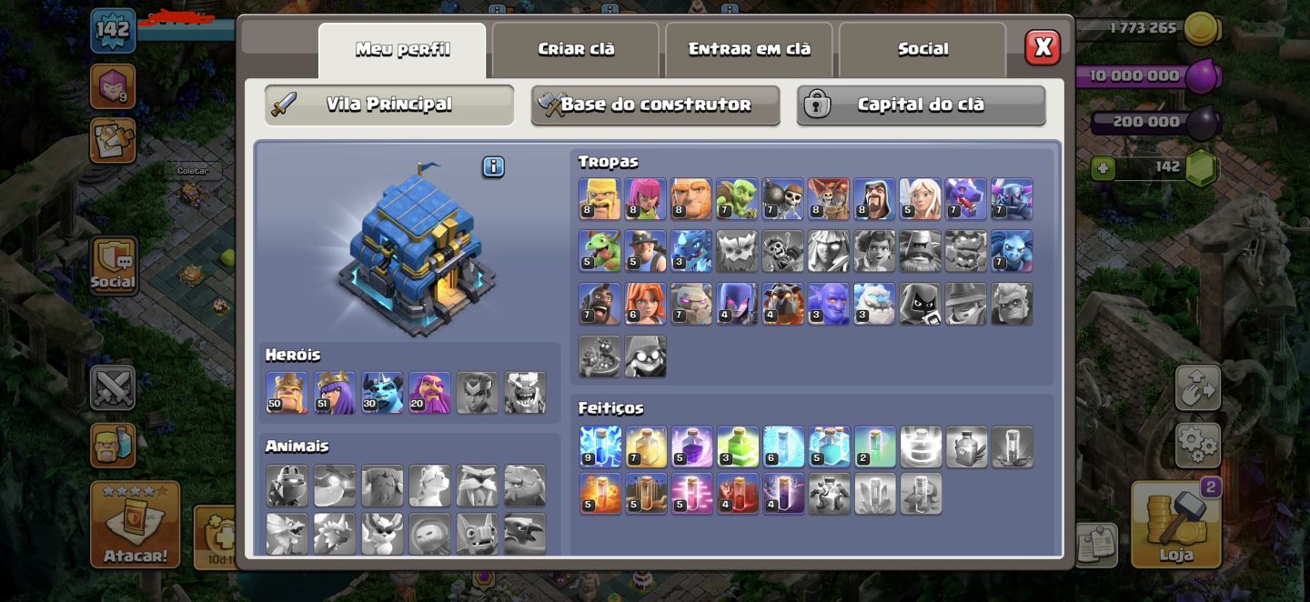 (PROMOÇÃO) CONTA CLASH OF CLANS CV12 SEMI FULL | LVL 142