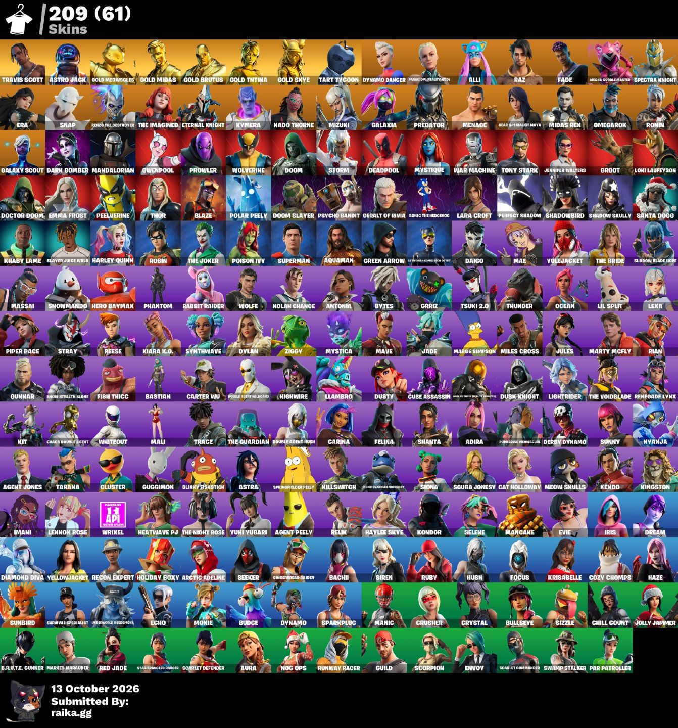 CONTA FORTNITE COM TRAVIS SCOTT/ASTRO JACK/LARA CROFT/MARVEL +209 SKINS
