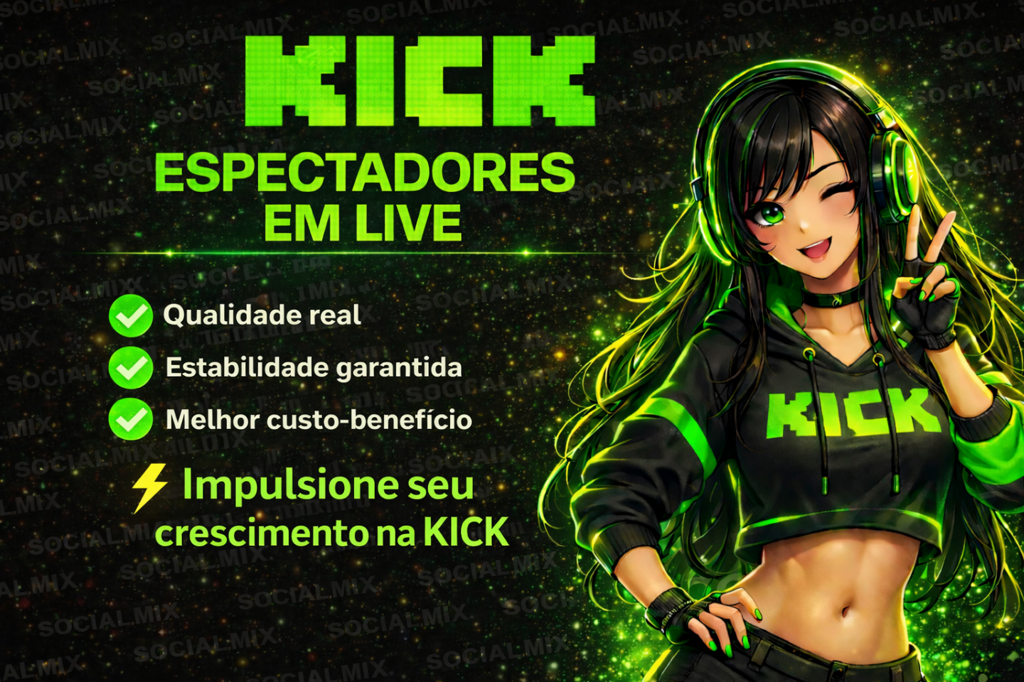 (MENOR PREÇO) KICK.COM - ESPECTADORES - SEGUIDORES -VISUALIZAÇÕES - CHATBOT
