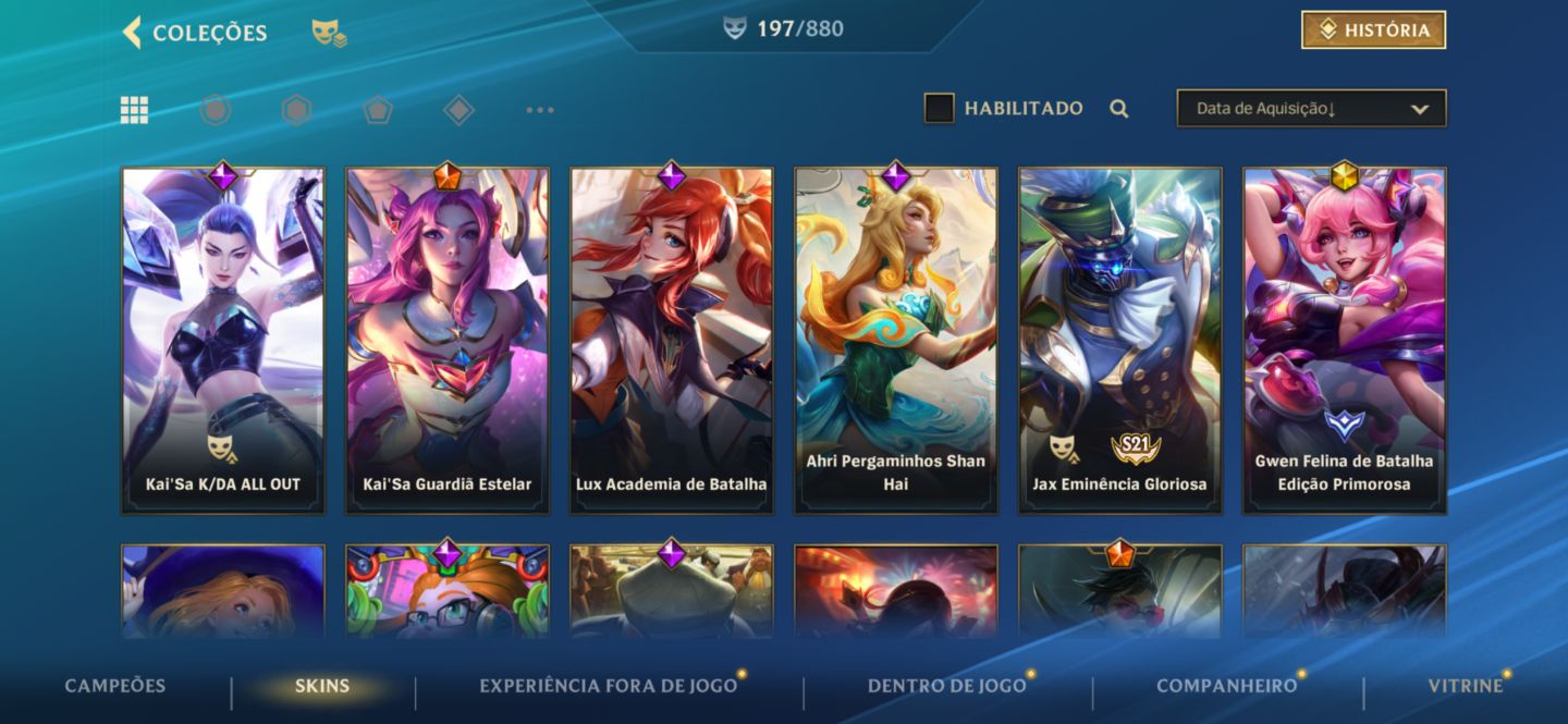 Conta wild rift focada em sup/mid