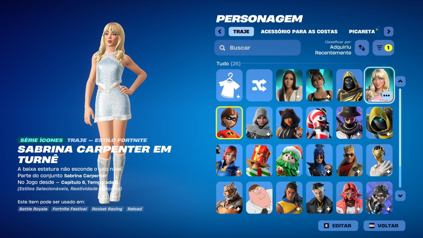 CONTA FORTNITE KEYTAR URSÃO + 75 ACESSÓRIOS 41 ASAS-DELTA 21 RASTROS Completa