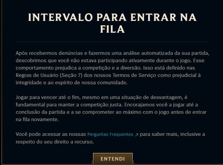 TIRO SEU BAN/BAIXA PRIORIDADE/PENALIDADES - LEAGUE OF LEGENDS