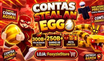 CONTAS STEAL AN EGG 300B+ Vel. | 250B+ $/s | Pets Únicos e Entrega Rápida!