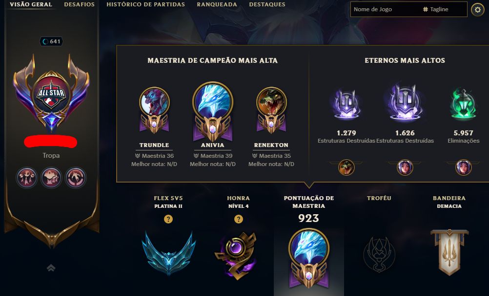 LEAGUE OF LEGENDS 226 SKINS NIVEL 641 GOLD FULL CHAMP