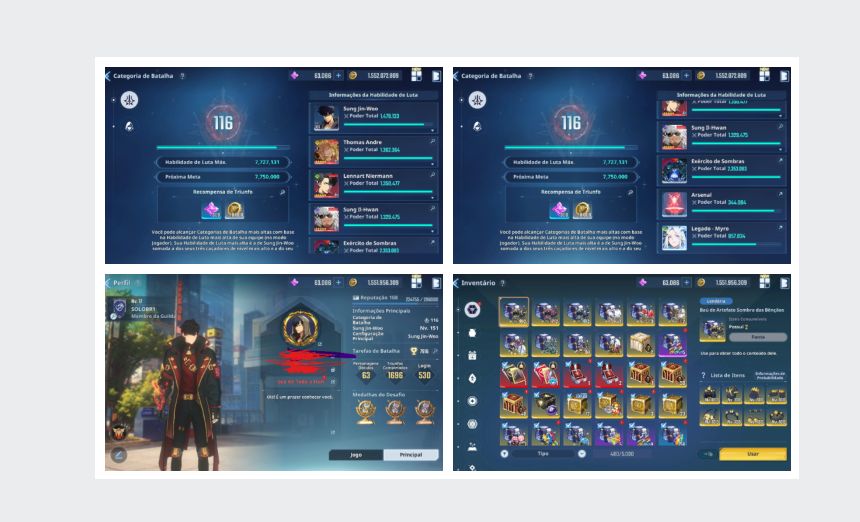 Solo Leveling:ARISe CONTA END GAME CATEGORIA 116