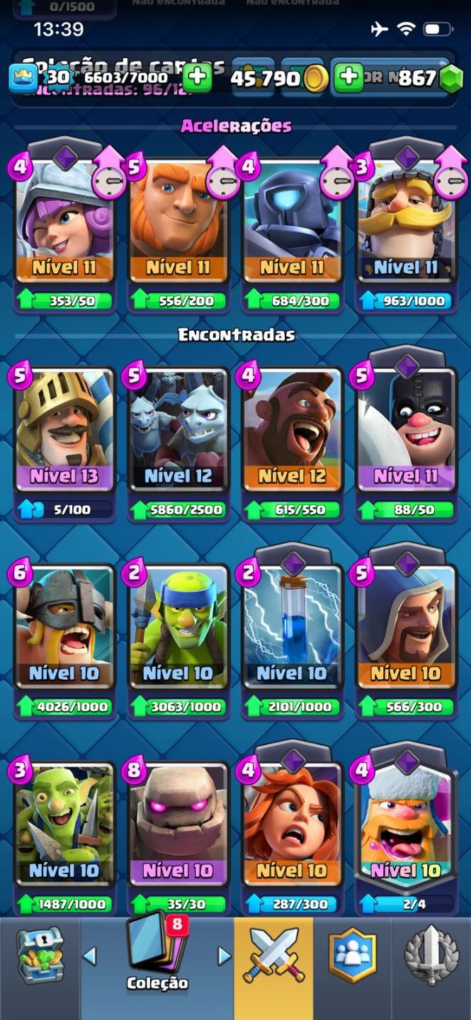CONTA CLASH ROYALE NIVEL 30