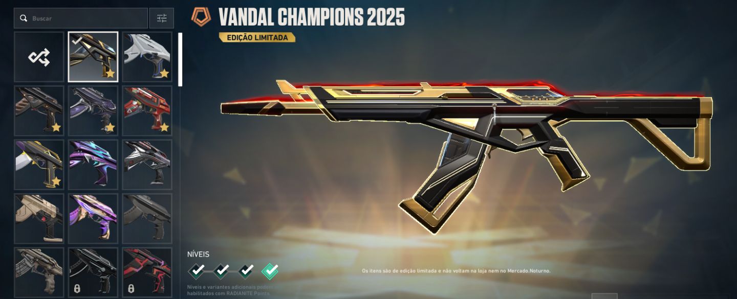 Conta Valorant, platina 2 com 81 SKINS! Champions 25 e 26