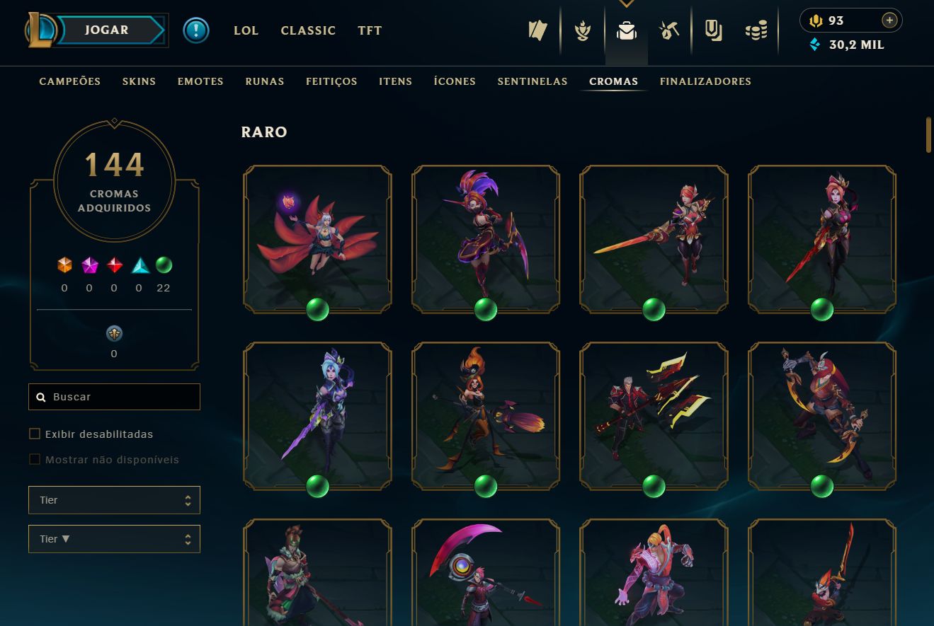 CONTA VETERANA 2015 [FA]: SETT CHIBI MÍTICO + 24 LENDÁRIAS + ZIGGS ODISSEIA