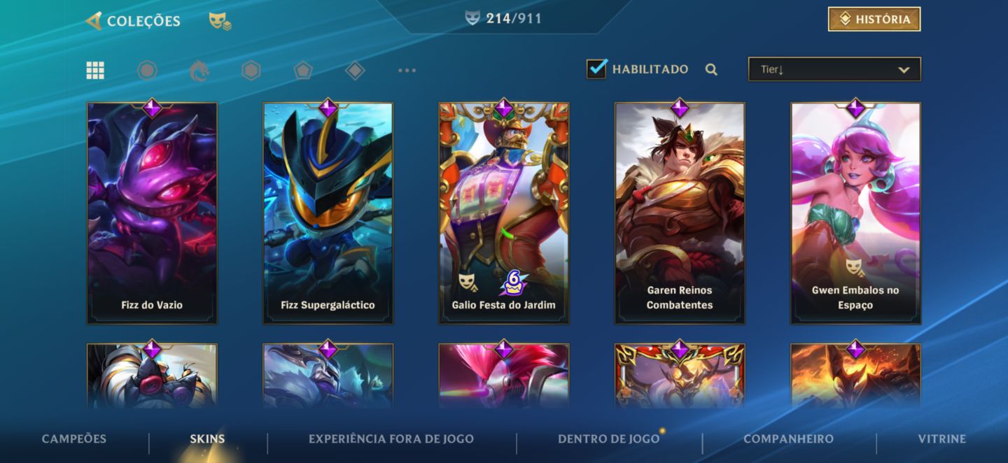 Conta Wild rift com 214 skin jinx super vilã todas forma e master yi turbo neon
