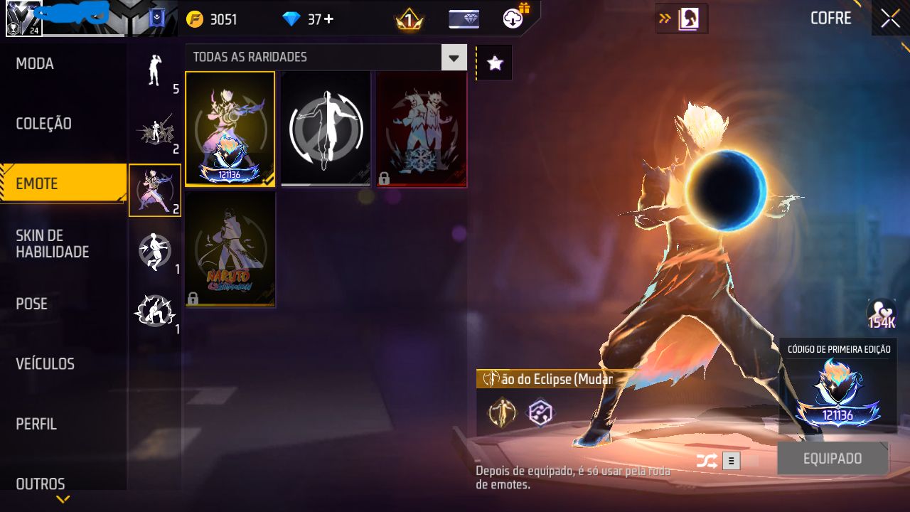 CONTA FREE FIRE PLATINA MODO RANK COM SKINS