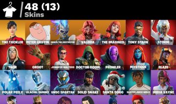 Conta Fortnite 48 SKINS / TIKI TRACKLER / MYSTIQUE/TEMPESTADE/TEMPESTADE/PETER G