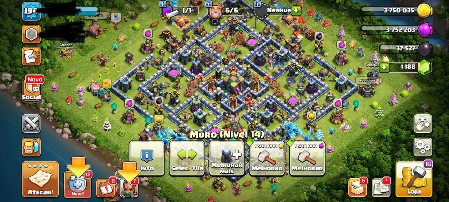 SUPER CONTA CLASH OF CLANS - CV14 quase FULL + 1100 GÊMEAS