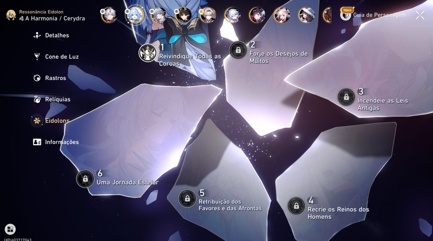 Conta Honkai Star Rail lvl 70