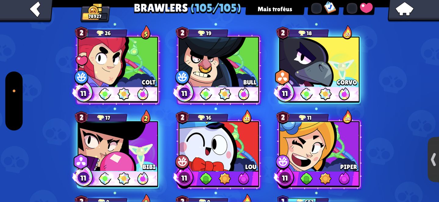 Conta rara de brawl stars com muitas skins antigas