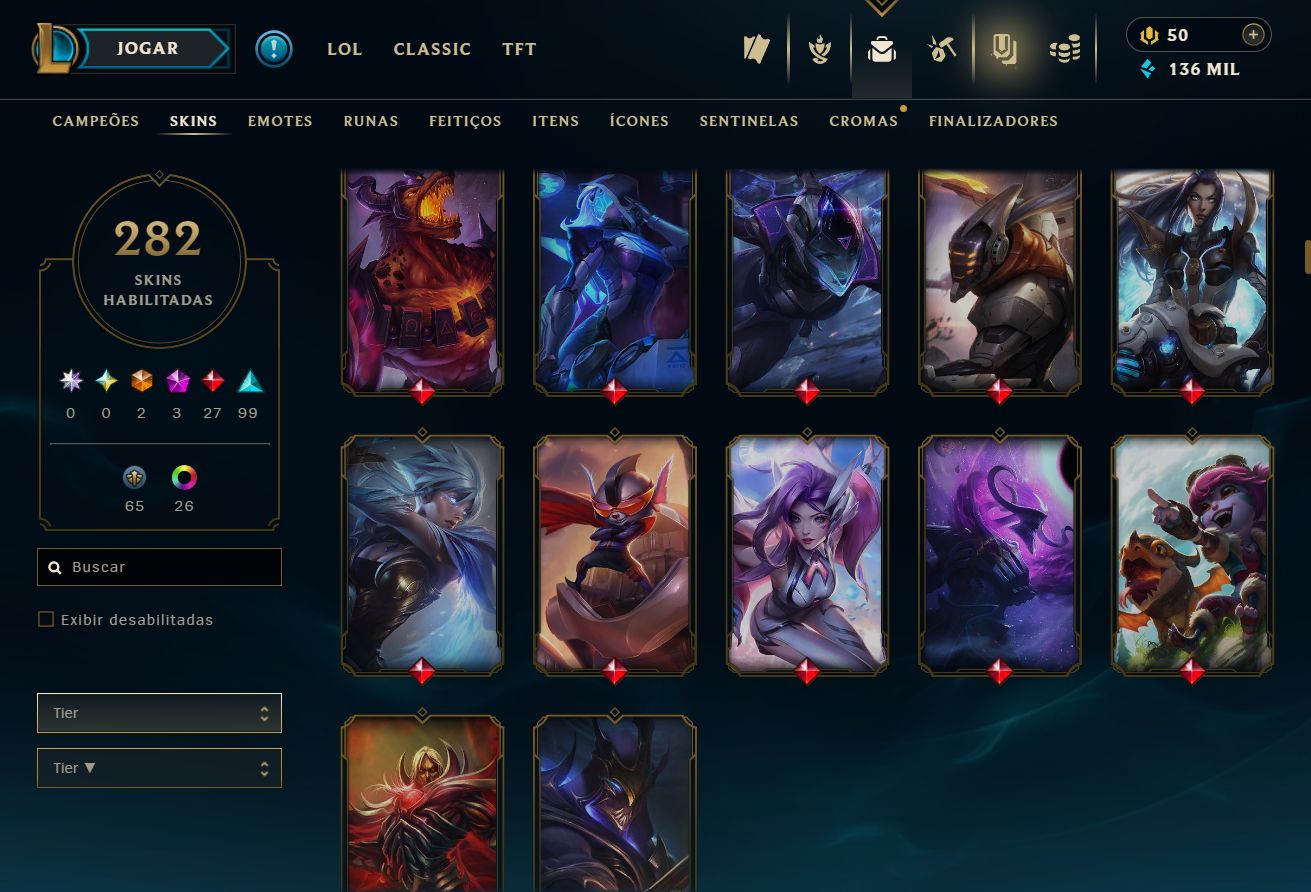 CONTA GOLD IV - 282 SKIN - FULL CHAMP + PREÇO BAIXISSIMO! - 100% SEGURA!