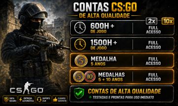 [50% OFF] CONTAS CS2 COM HORAS | ANTIGAS | FULL ACESSO - ENTREGA AUTOMÁTICA