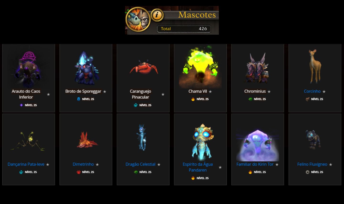 Conta WoW antiga com itens raros colecionáveis!