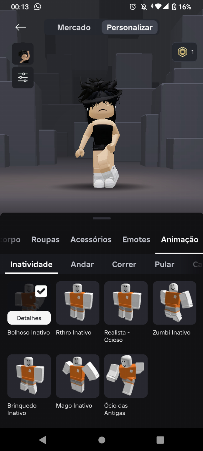 Conta de roblox cnp, contem 3 limiteds, rosto de 1k (sad face) e itens em jogos.