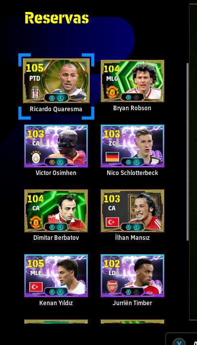 CONTA STEAM eFOOTBALL FORÇA 3244 | GARETH BALE 107, PATRICK VIEIRA 106, MESSI