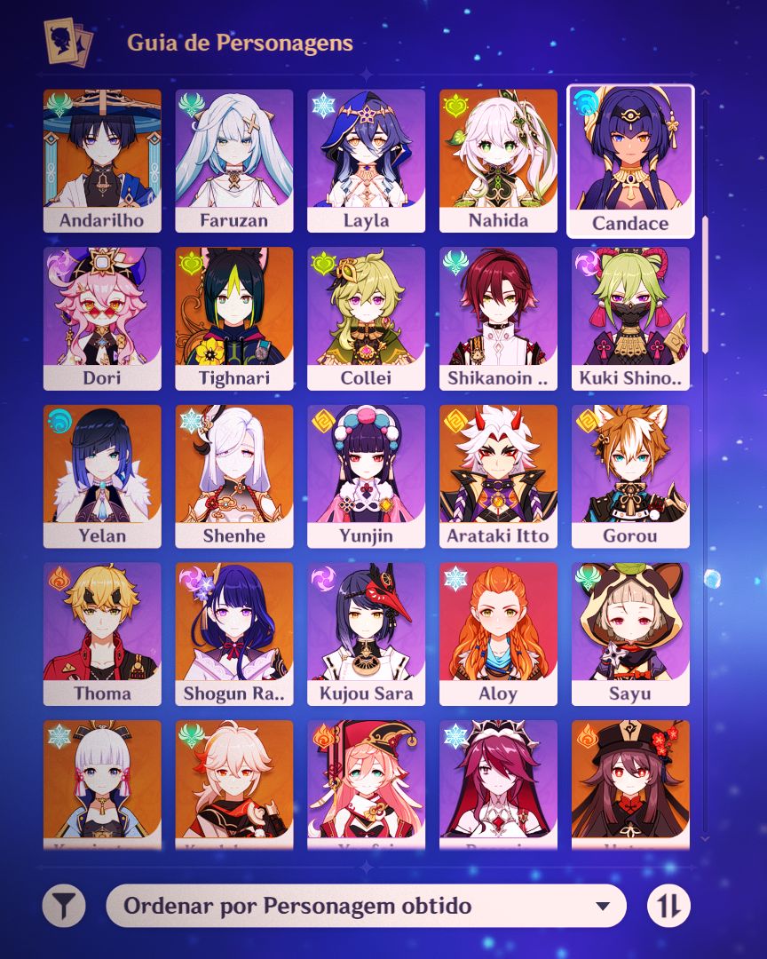 Conta genshin de 2020// AR60 com muitos personagens + honkai star rail