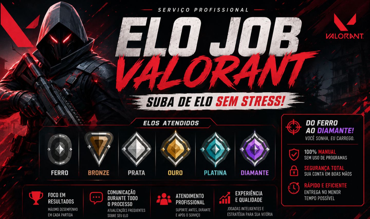ELO JOB VALORANT RÁPIDO, SEGURO E 100% MANUAL