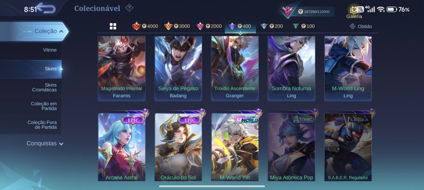 Conta Collabs Mobile Legends