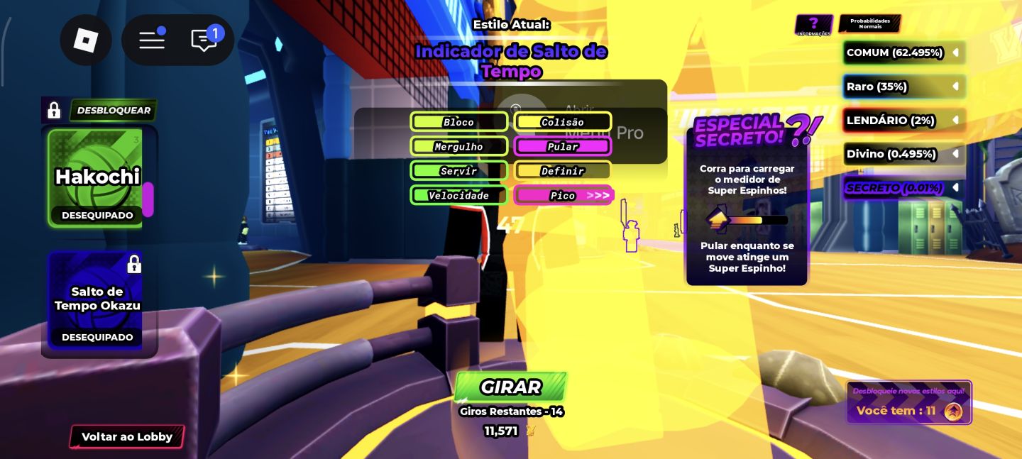 Conta voleibol legends e blox fruits