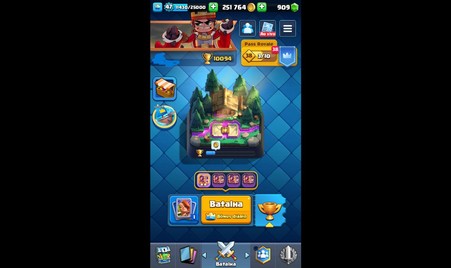 Conta de clash royale com 10k de trofeus muito boa e valor negociavel só vem!!!!