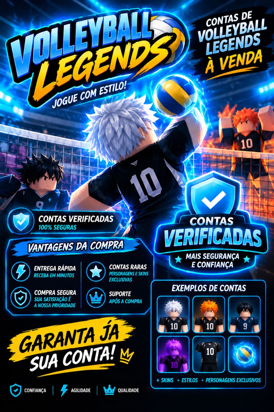 Contas verificadas de volleyball legends !!!