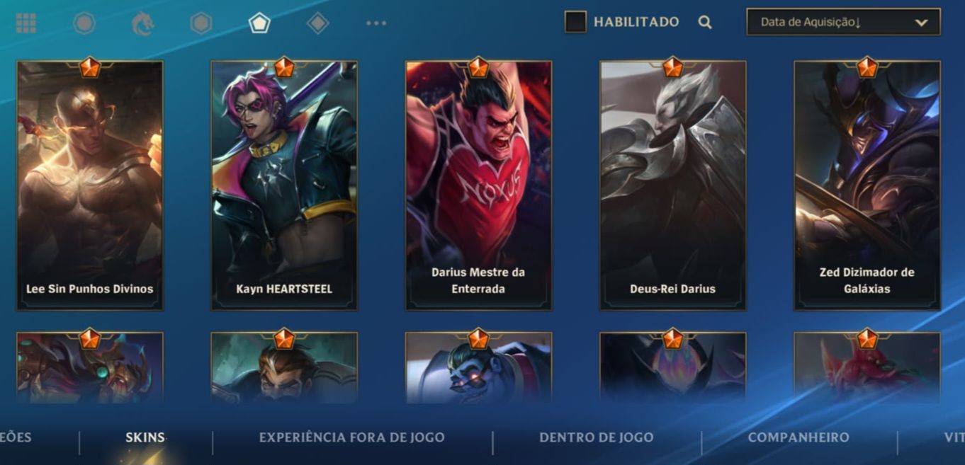 CONTA DE WILD RIFT COM LENDARIOS