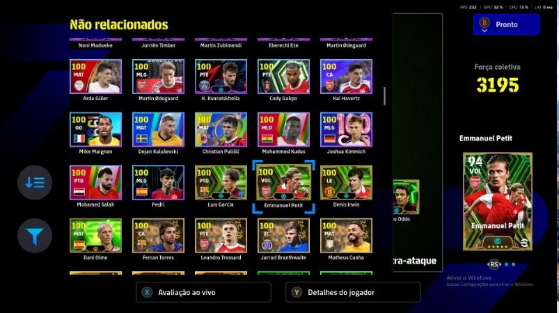 Conta com del Piero blitz curler, messi, etooEfootball pc/Steam