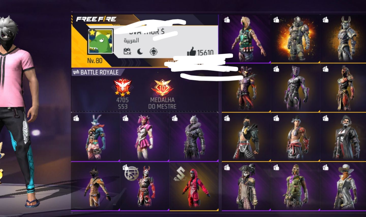 CONTA DE FF COM PASSES ANTIGOS RAROS