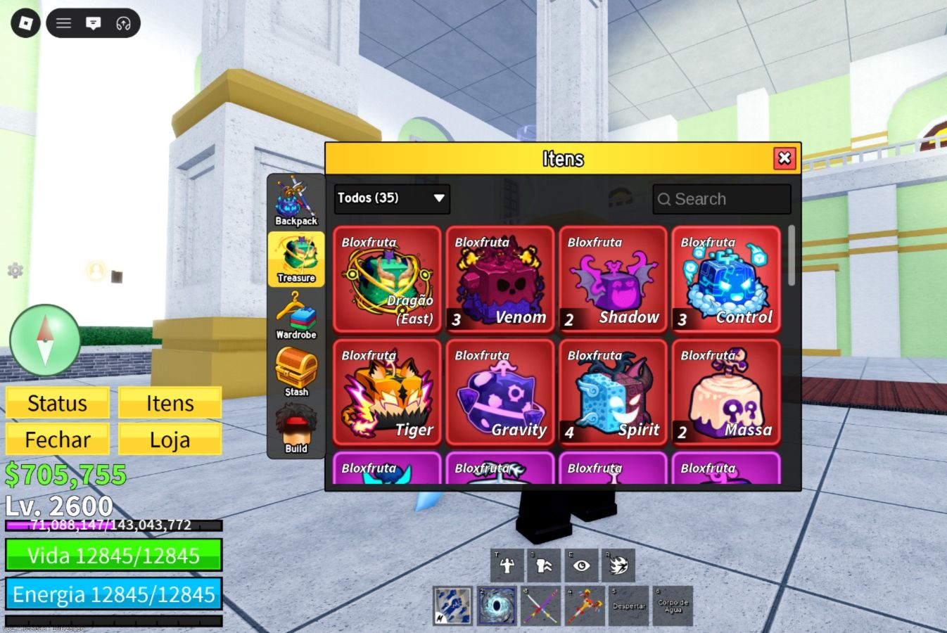 Conta de roblox upada em blox fruits e outros jogos