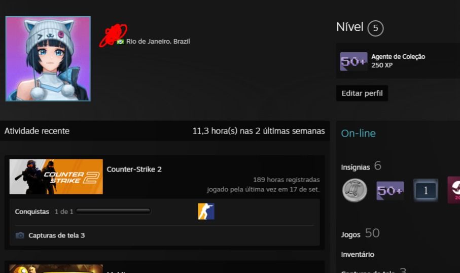 CONTA STEAM 50 JOGOS + CS2 PRIME COM MEDALHA