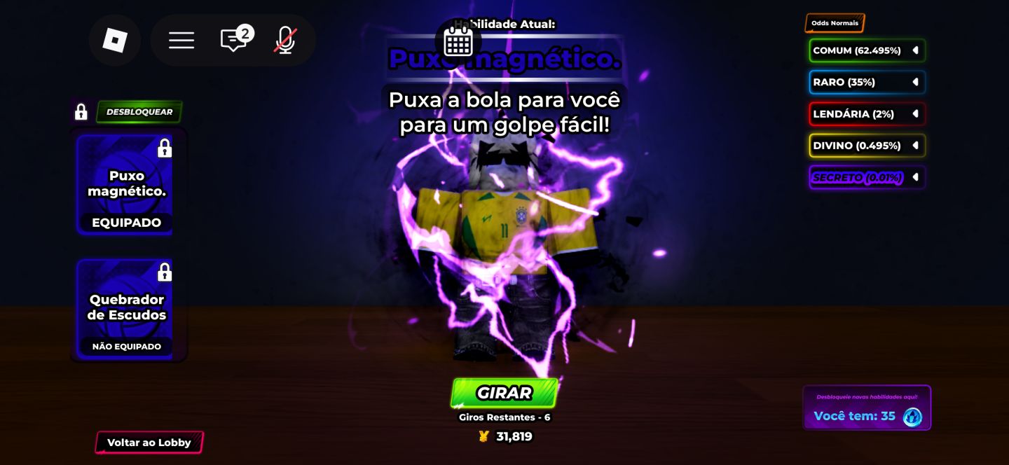 Conta de volleyball legends com 5 secretos no precinho