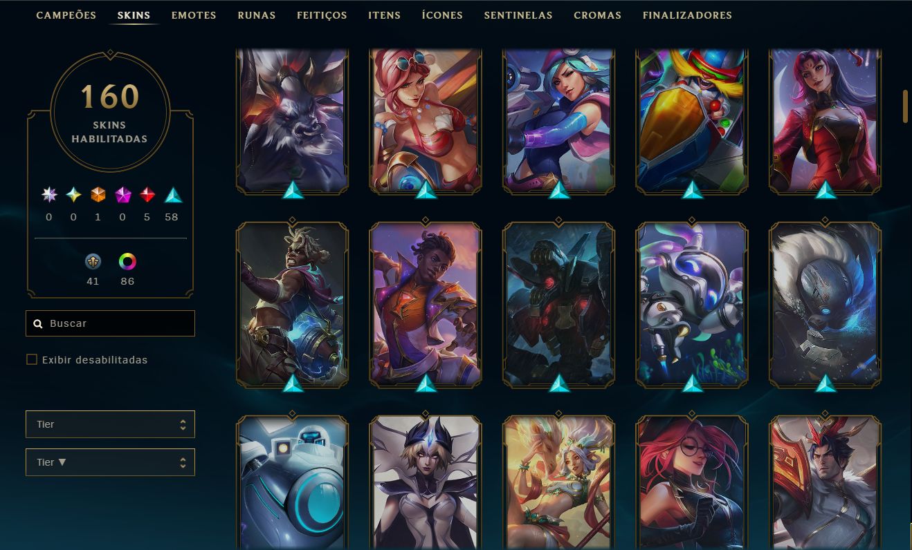 CONTA LOL MESTRE 400PDL+ / LV 302 / 160 SKINS / FULL ACESSO DADOS / TODOS CHAMPS