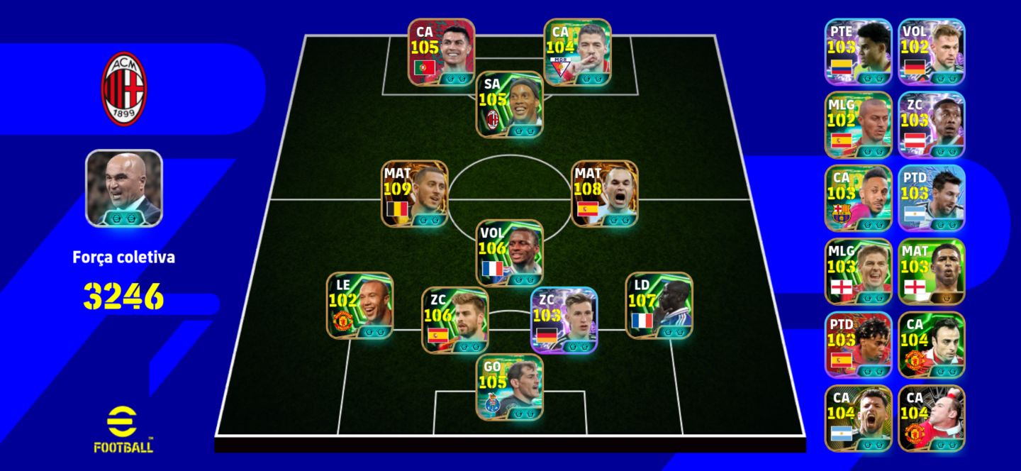 Conta de eFootball conta com jogadores metas